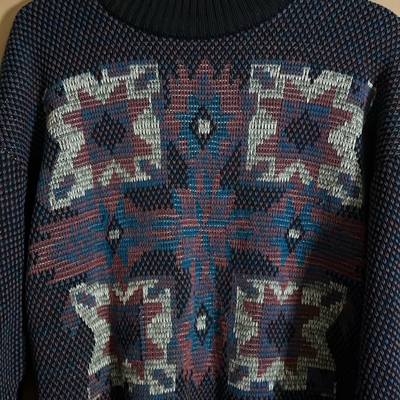 90’s circa sweater squares Aztec - Picture 2 of 5